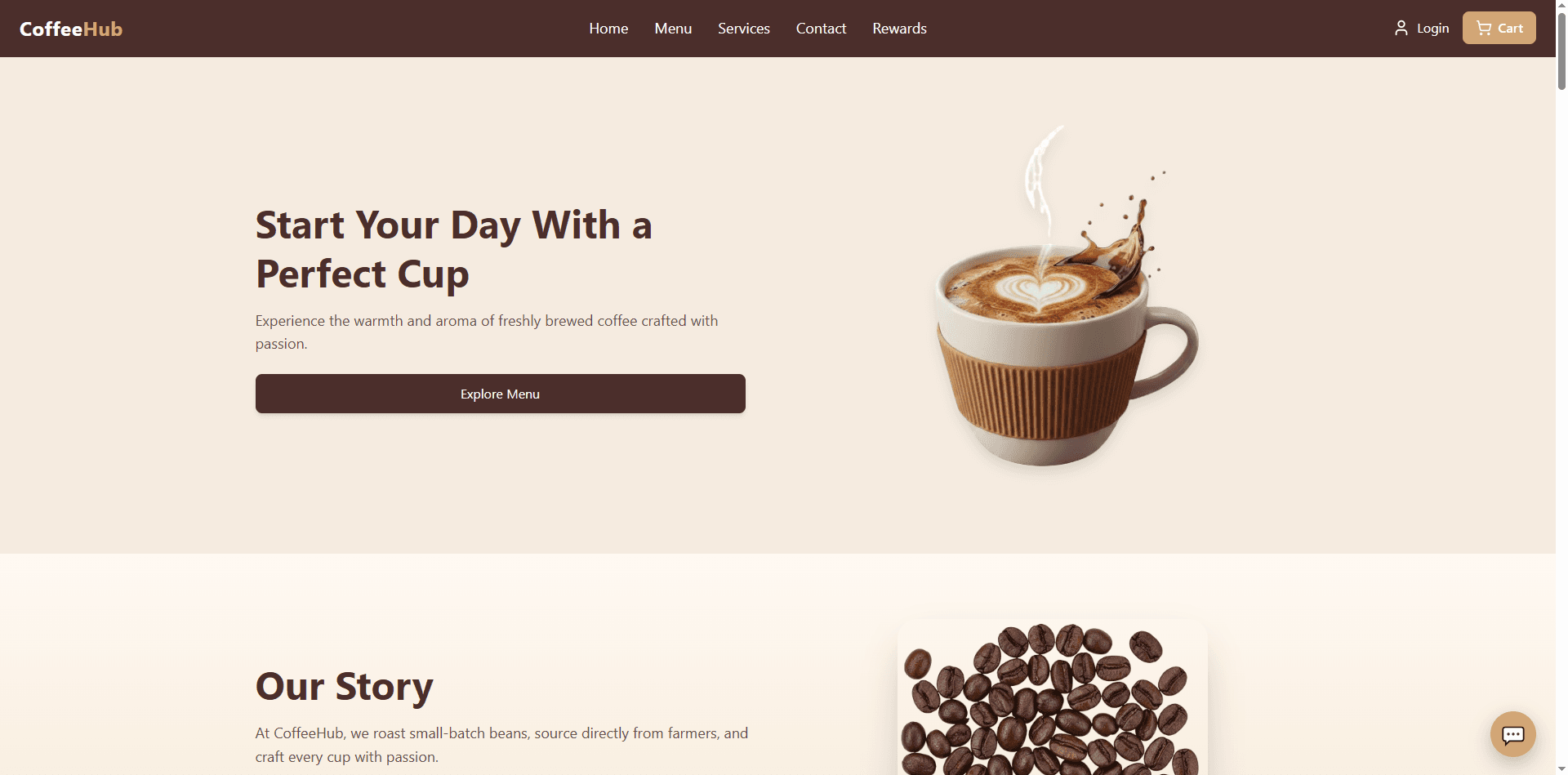 Luxury Cafe Ordering UI